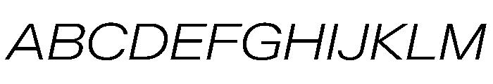 KMRWaldenburg ExtendedLightItalic Font UPPERCASE