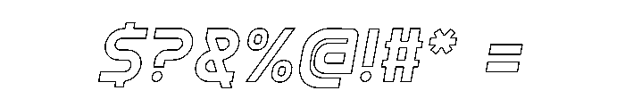 Knockout Line Italic Font OTHER CHARS