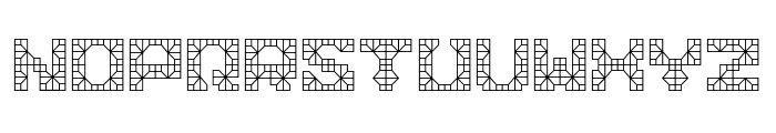 Knight Tiles Display Geometric Grout Font LOWERCASE