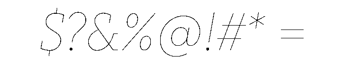 Knile ThinItalic Font OTHER CHARS
