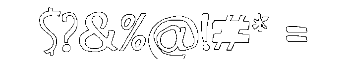 Korek Outline Font OTHER CHARS