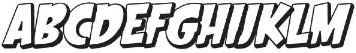 Komigo 3D Italic otf (400) Font UPPERCASE