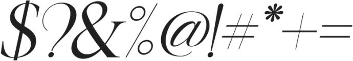KornerDisplayItalic-Italic otf (400) Font OTHER CHARS