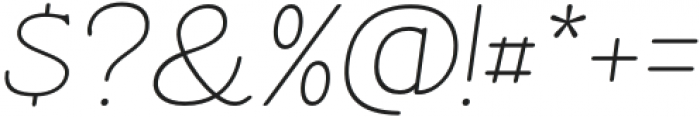 Kovanov Thin Italic otf (100) Font OTHER CHARS