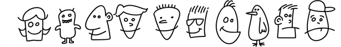 Kookyheads - a dingbat doodle font! Font OTHER CHARS