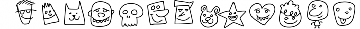 Kookyheads - a dingbat doodle font! Font UPPERCASE