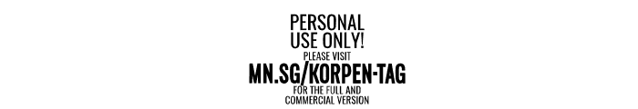 Korpen Tag PERSONAL USE Regular Font OTHER CHARS
