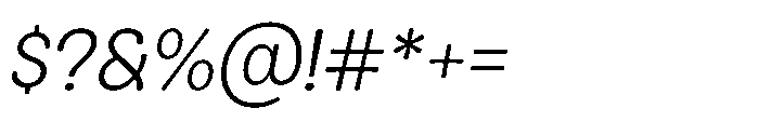 Kogi Extralight Italic Font OTHER CHARS