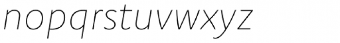 Komet Thin Italic Font LOWERCASE