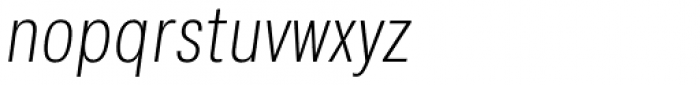 Kommon Grotesk Compressed ExtraLight Italic Font LOWERCASE