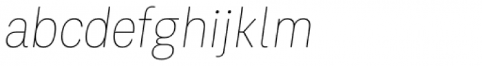 Kommon Grotesk Condensed Thin Italic Font LOWERCASE