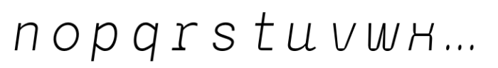Komunal Mono Light Italic Font LOWERCASE