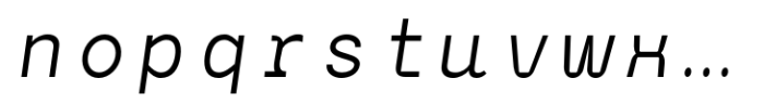 Komunal Mono Medium Italic Font LOWERCASE