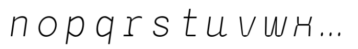 Komunal Mono Thin Italic Font LOWERCASE