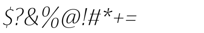 Koning Display ExtraLight Italic Font OTHER CHARS