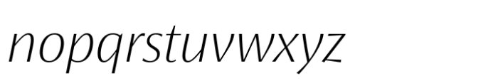 Koning Display ExtraLight Italic Font LOWERCASE