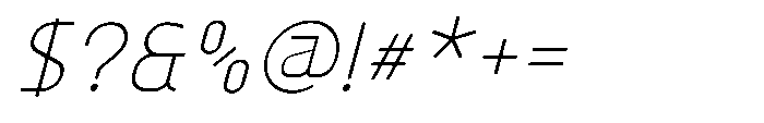Konstructa Extra Light Italic Font OTHER CHARS