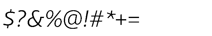 Kootenay Light Italic Font OTHER CHARS