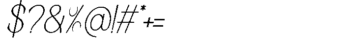 Korners Thin Italic Font OTHER CHARS