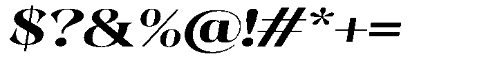 Kornesia  Bold Expanded Oblique Font OTHER CHARS
