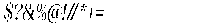 Kornesia  Condensed Oblique Font OTHER CHARS