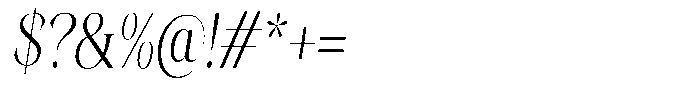 Kornesia  Extra Light Condensed Oblique Font OTHER CHARS