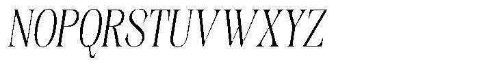 Kornesia  Extra Light Condensed Oblique Font UPPERCASE
