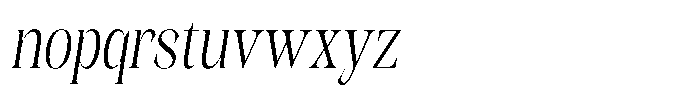 Kornesia  Extra Light Condensed Oblique Font LOWERCASE