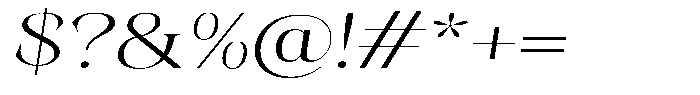 Kornesia  Extra Light Expanded Oblique Font OTHER CHARS