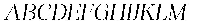 Kornesia  Extra Light Semi Expanded Oblique Font UPPERCASE