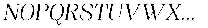 Kornesia  Extra Light Semi Expanded Oblique Font UPPERCASE