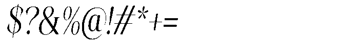 Kornesia  Light Condensed Oblique Font OTHER CHARS