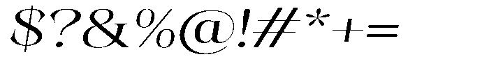 Kornesia  Light Expanded Oblique Font OTHER CHARS