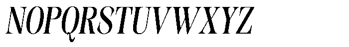 Kornesia  Medium Condensed Oblique Font UPPERCASE