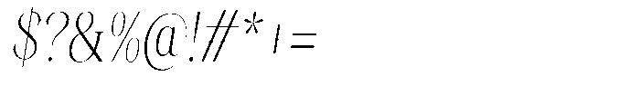 Kornesia  Thin Condensed Oblique Font OTHER CHARS