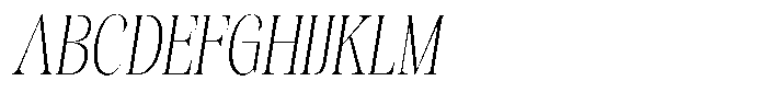 Kornesia  Thin Condensed Oblique Font UPPERCASE