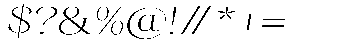 Kornesia  Thin Expanded Oblique Font OTHER CHARS