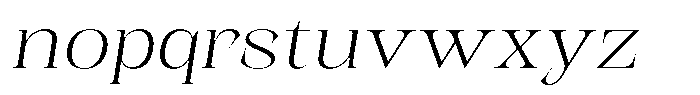 Kornesia  Thin Expanded Oblique Font LOWERCASE