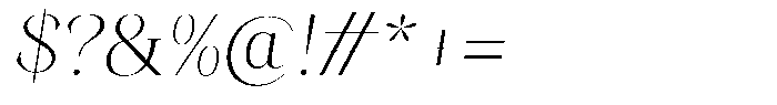 Kornesia  Thin Oblique Font OTHER CHARS