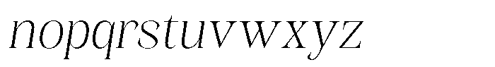 Kornesia  Thin Oblique Font LOWERCASE