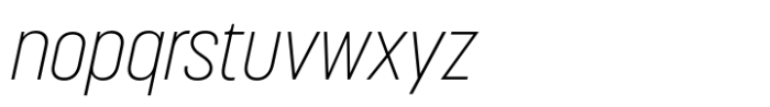 Korolev Condensed Extra Light Italic Font LOWERCASE