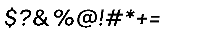 Kota Sans Italic Font OTHER CHARS