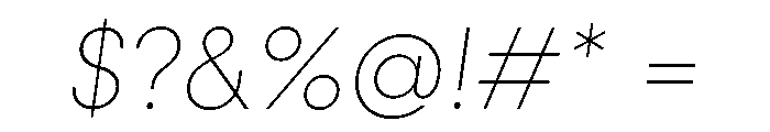 Konnect Thin Italic Font OTHER CHARS