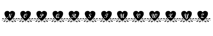 KR Amish Heart Font LOWERCASE