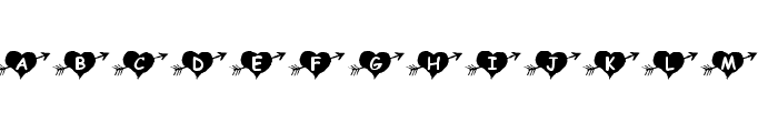 KR Arrow Heart Font LOWERCASE