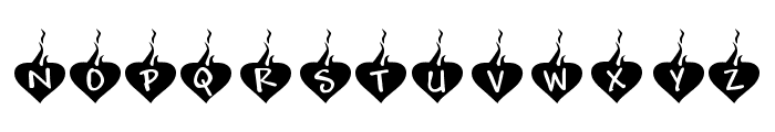 KR Burning Love Font UPPERCASE