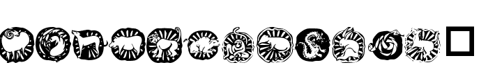 KR Chinese Zodiac Font LOWERCASE