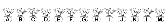 KR Three Flowers Font UPPERCASE
