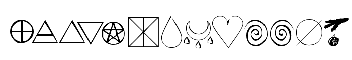 KR Wiccan Symbols Font UPPERCASE