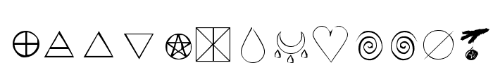 KR Wiccan Symbols Font LOWERCASE